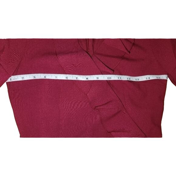 French Connection Alianor Frill Stretch Baked Cherry‎ Holiday Dress NWT Size 2 - Picture 5 of 9